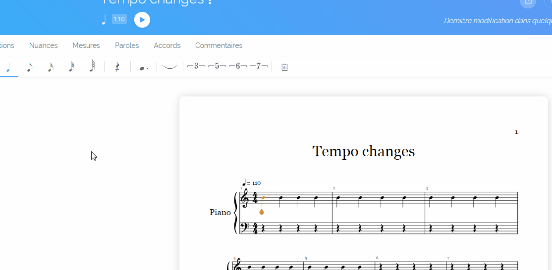 change tempo in melody assistant