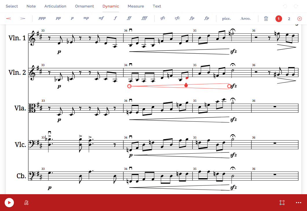 Customizable embedded music notation editor