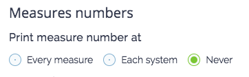 Never display measures numbers