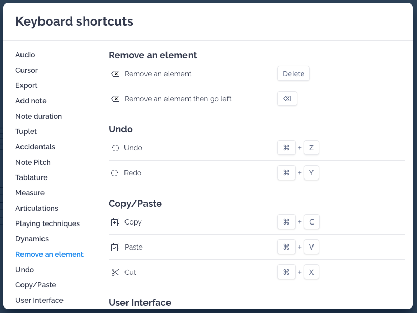 New Keyboard shortcuts