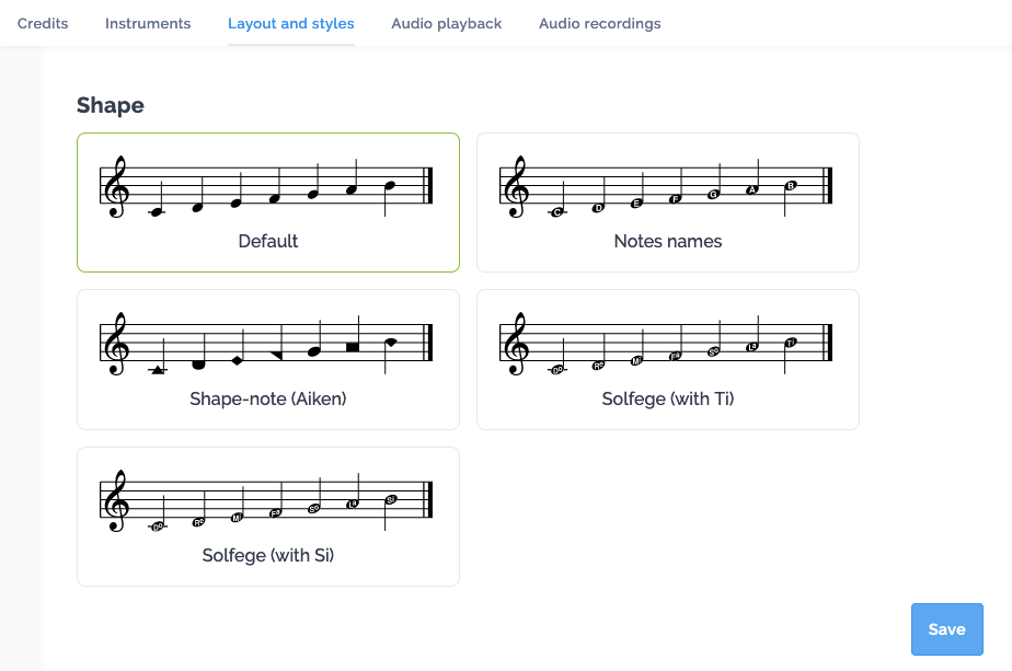 Solfege mode for noteheads