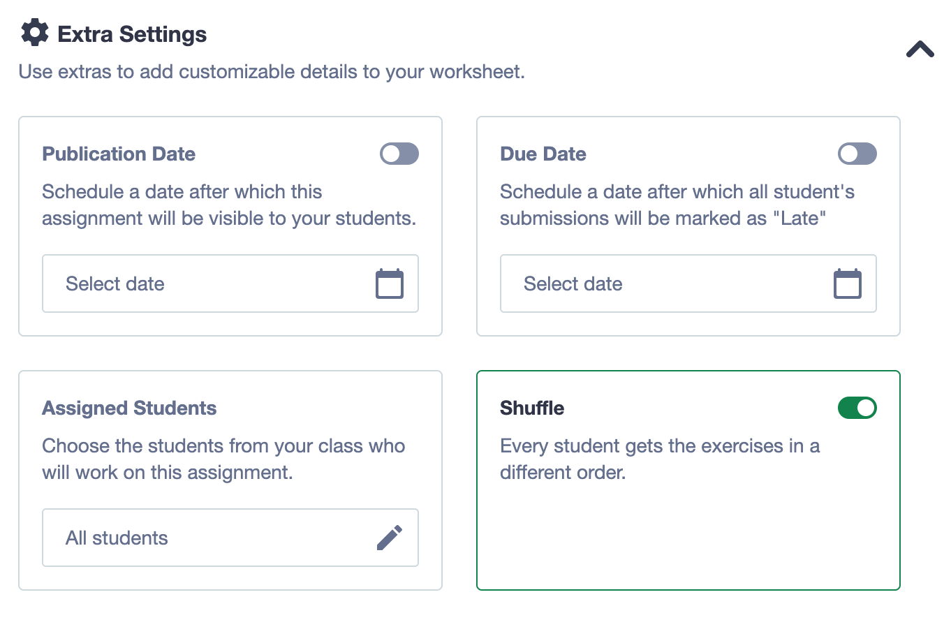 shuffle-for-worksheet-exercises