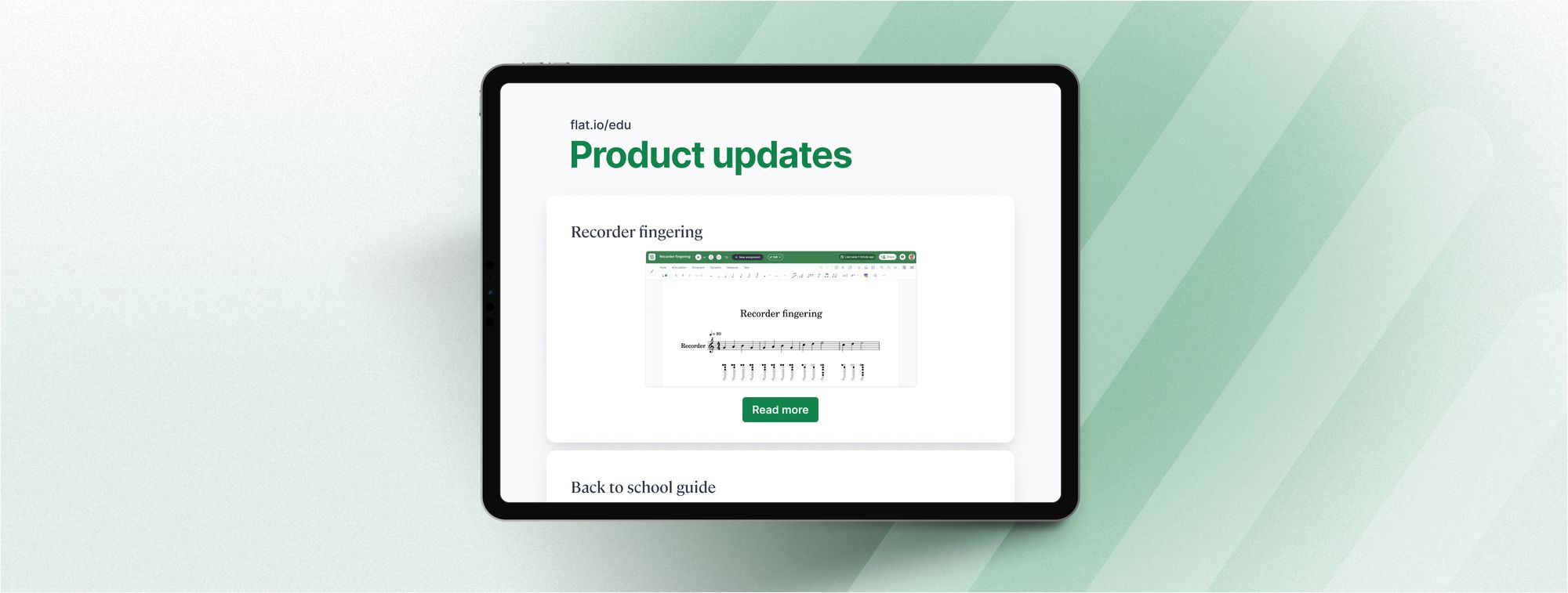 Flat for Education updates, August 2023 Recorder fingering, new