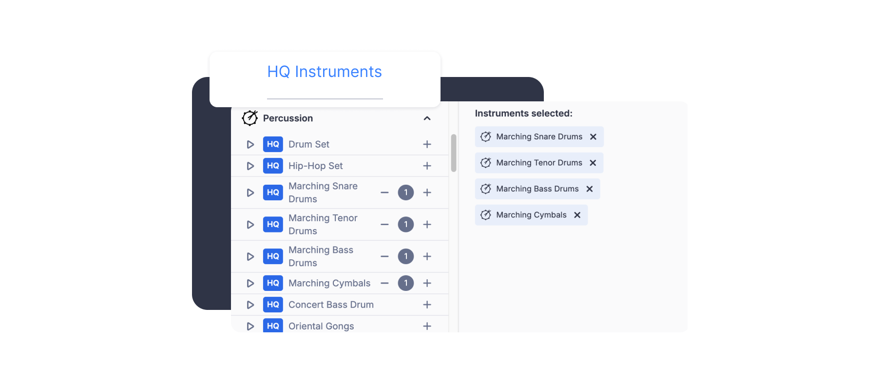 New HQ marching band instruments in Flat