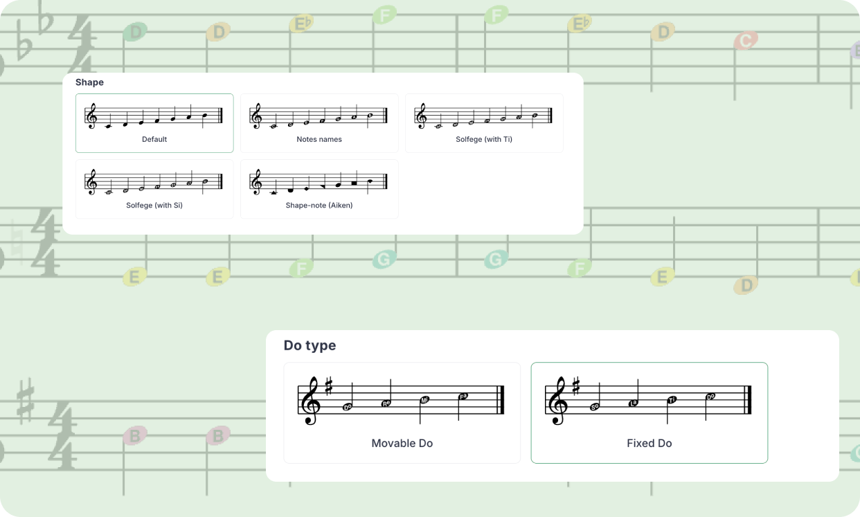 Boomwhackers and custom noteheads on Flat for Education