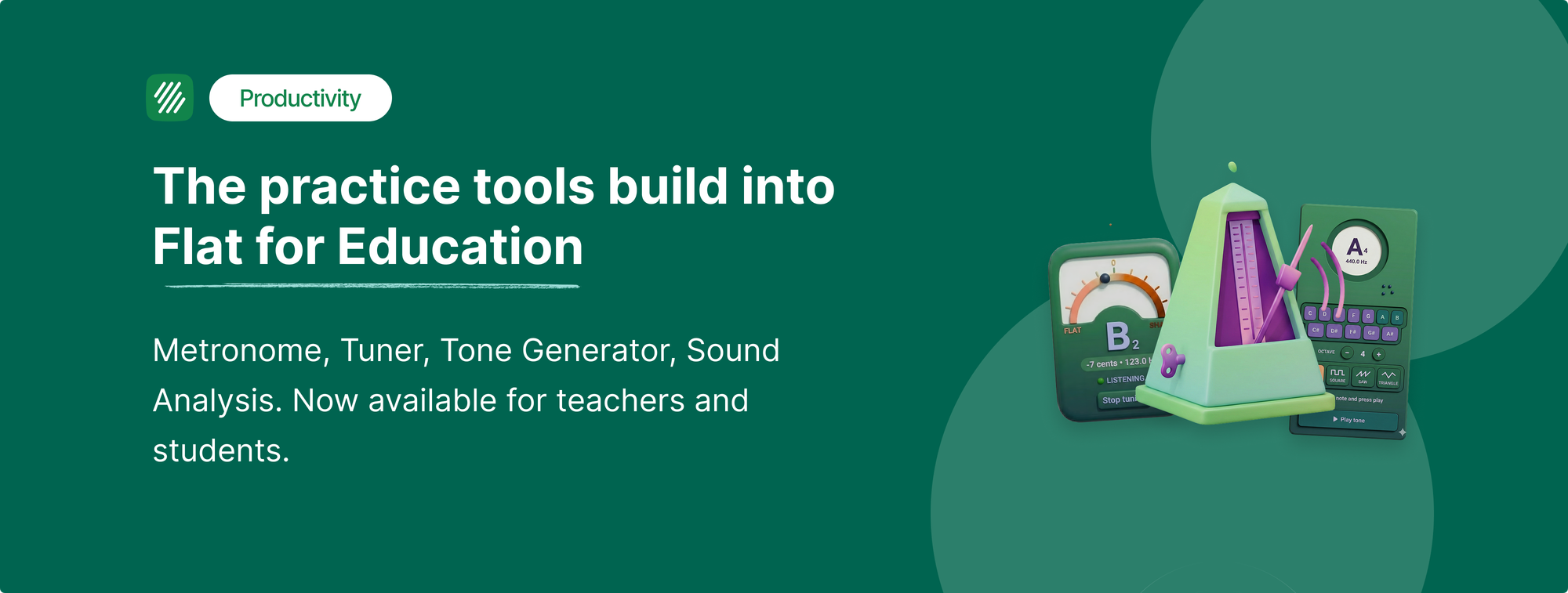 The Practice Tools Built Into Flat for Education (Metronome, Tuner, Tone Generator, Sound Analysis)