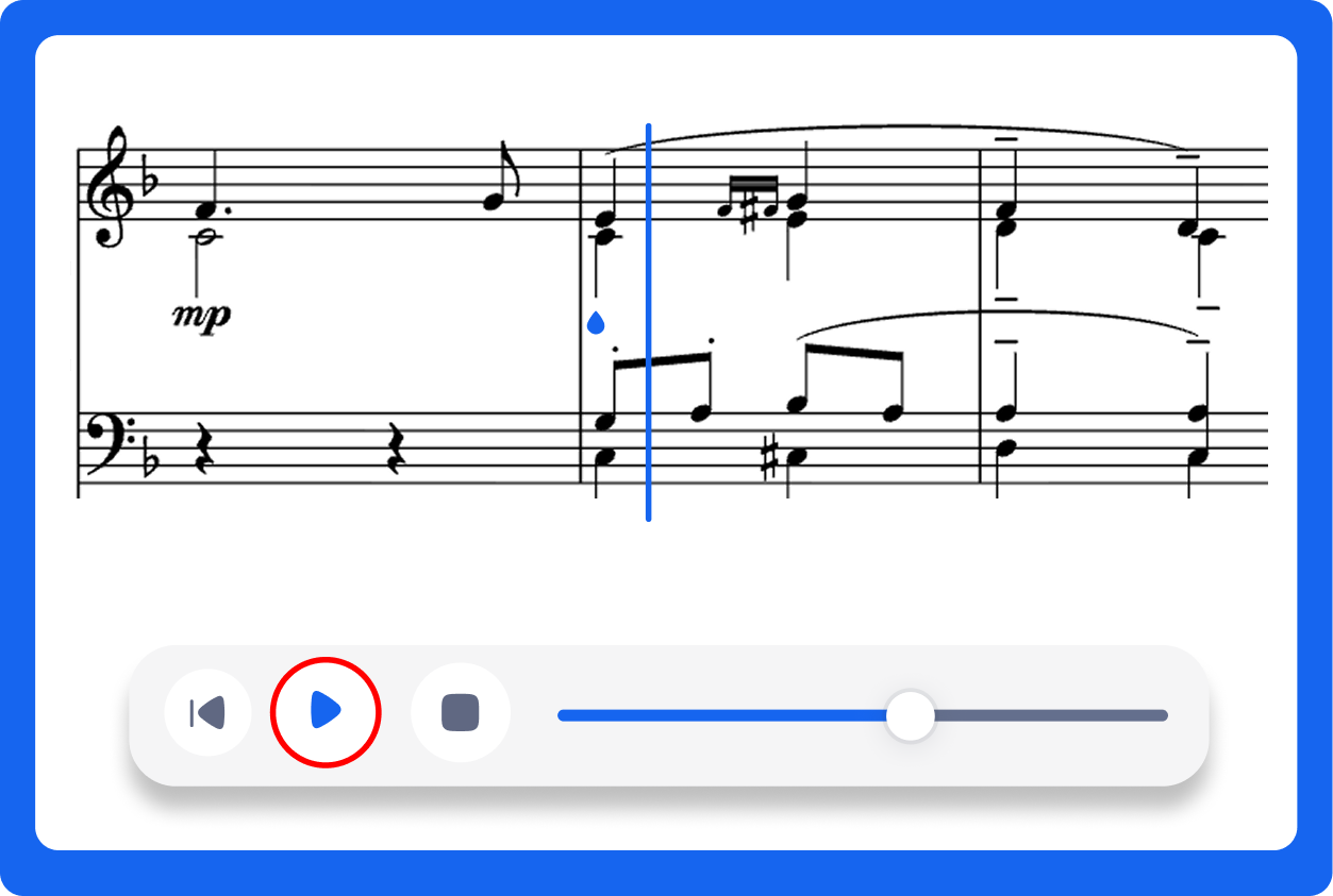 Playback starting from the cursor