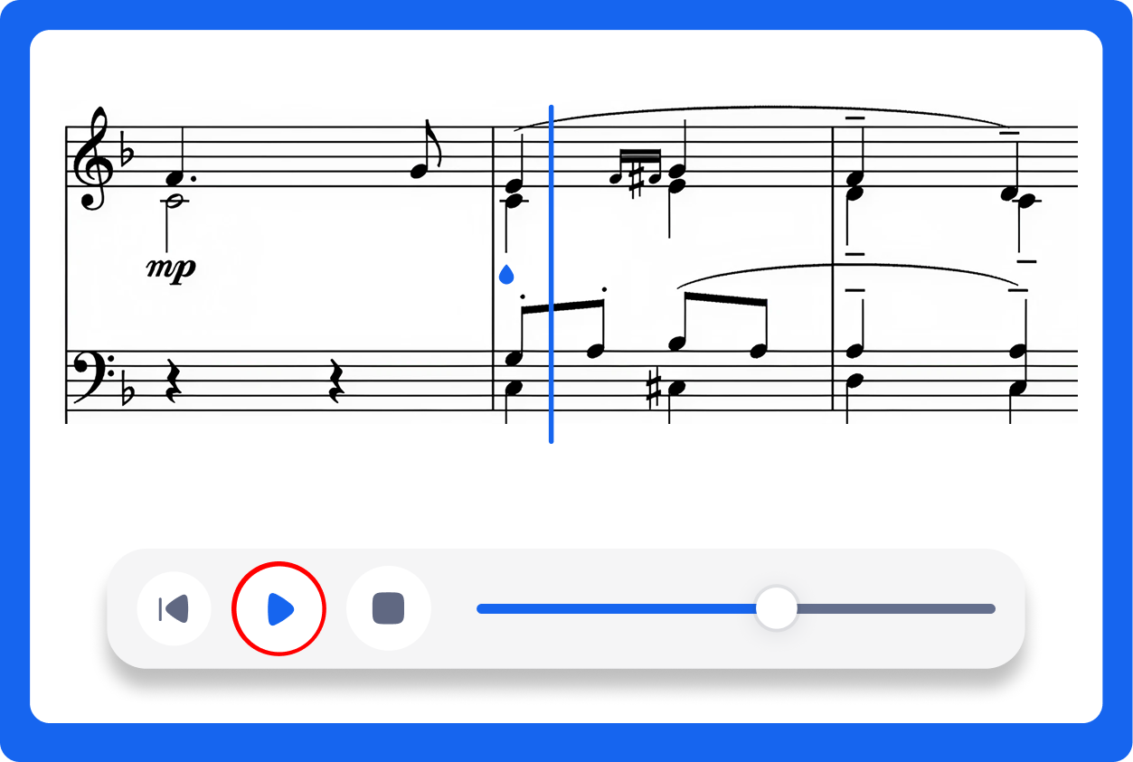 Wiedergabe ab dem Cursor