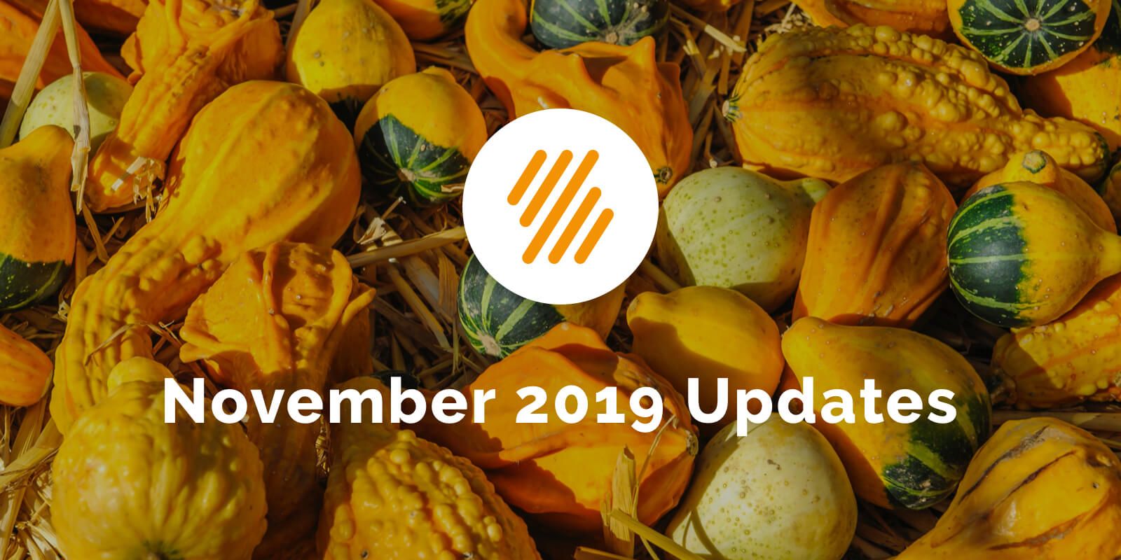November 2019 Updates