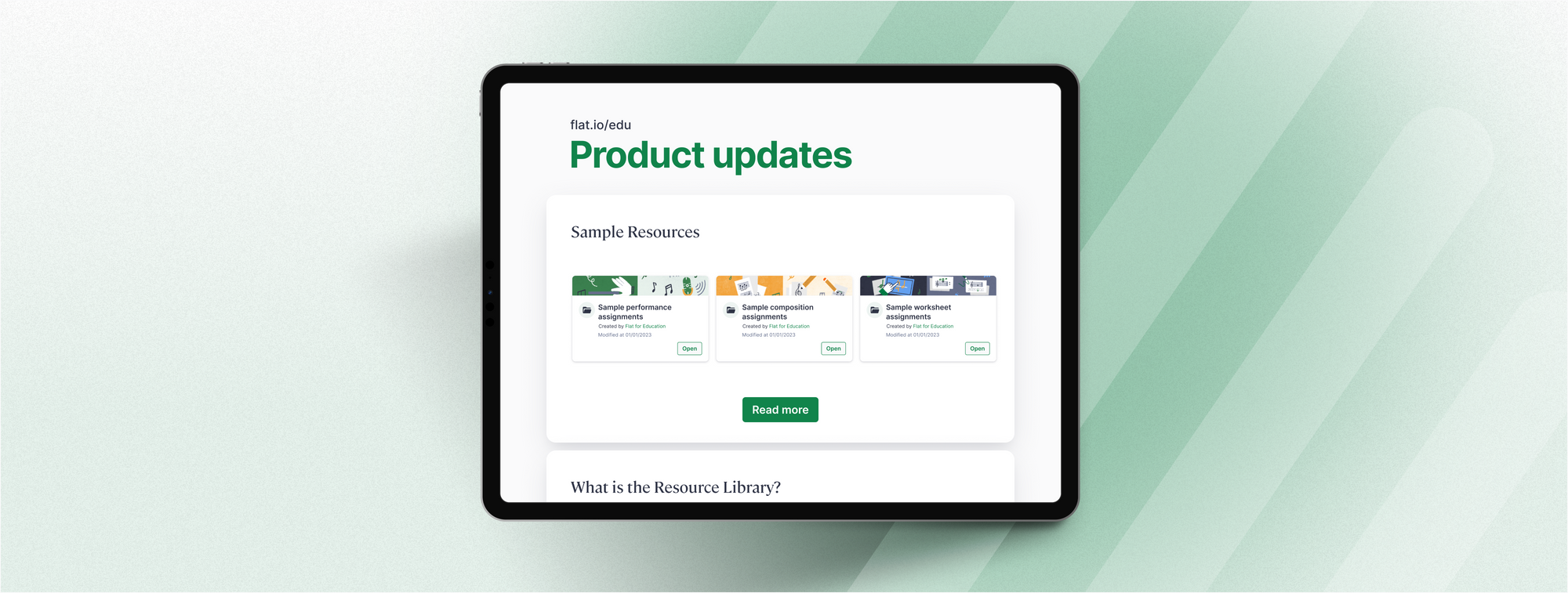 Flat for Education updates, May 2023: New editor features and sample exercises for the Resource Library