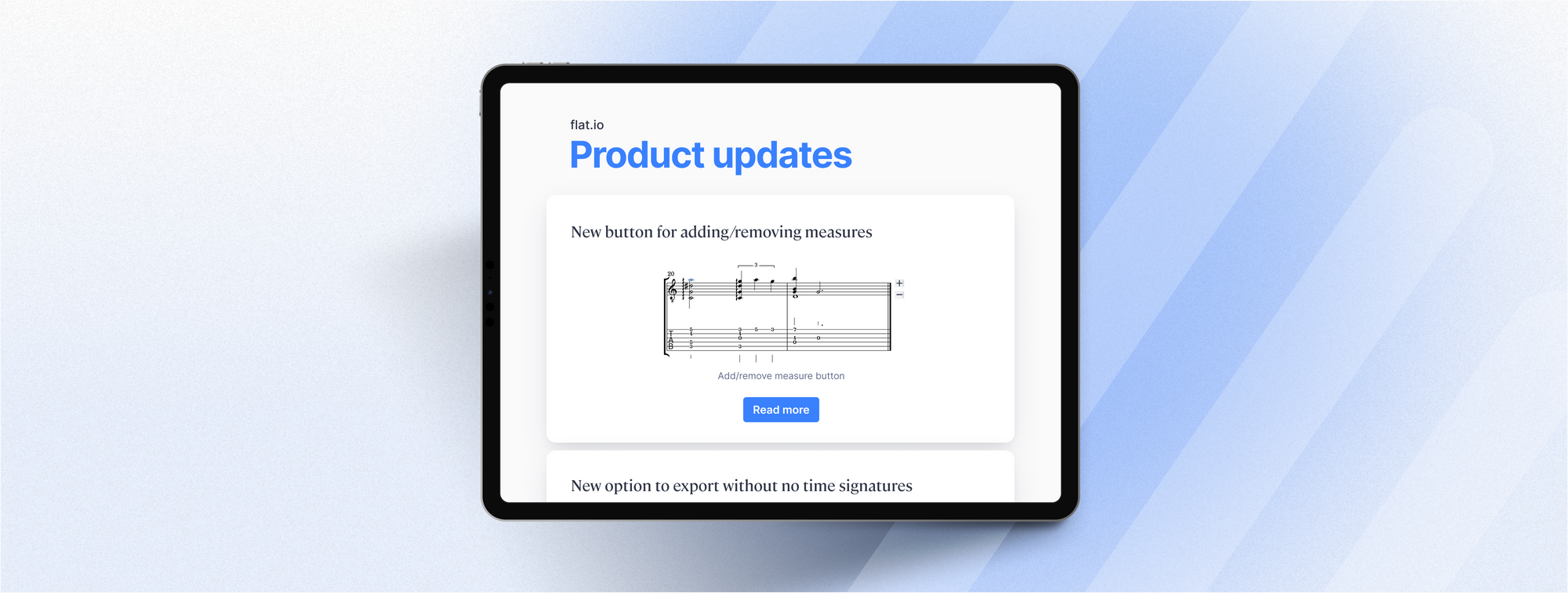 Flat updates, June 2023: New instruments, more export options, new add/remove measure button and more!