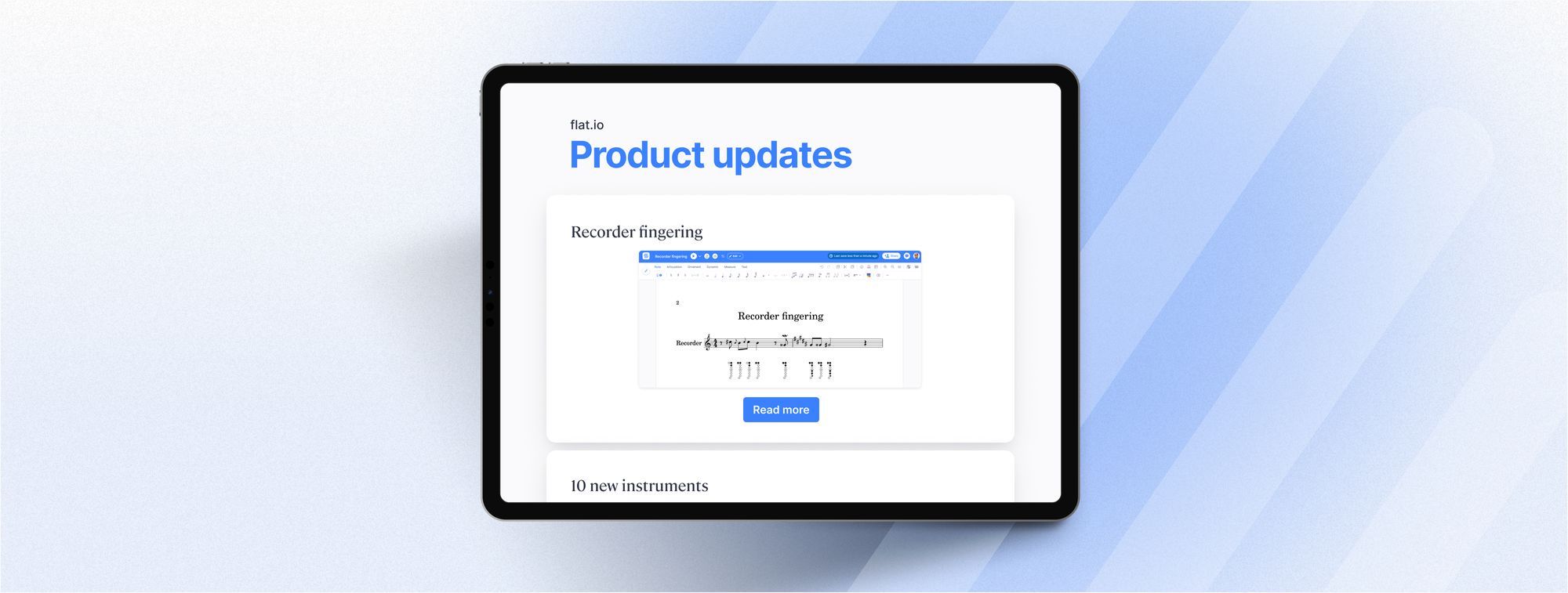Flat updates, August 2023: Recorder fingering, new instruments, updated drag-n-drop on mobile, low CPU slider for playback, and more!