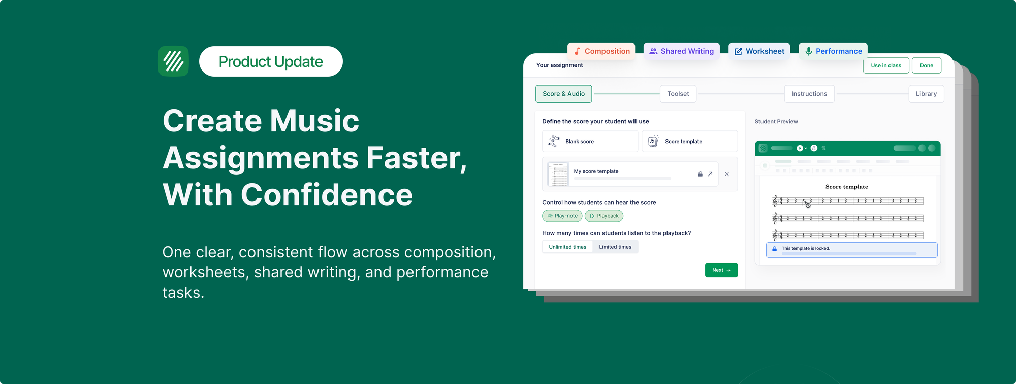 A Clearer, More Confident Way to Create Music Assignments in Flat for Education