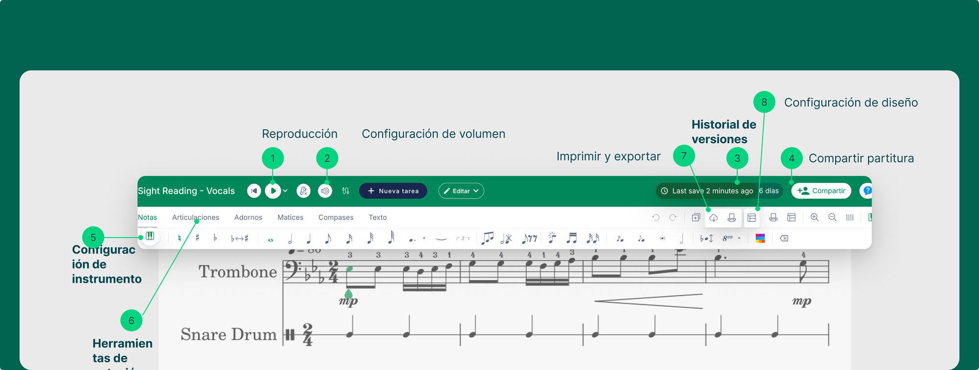 Cómo usar el editor de notación de Flat for Education: guía para profesores de música y estudiantes