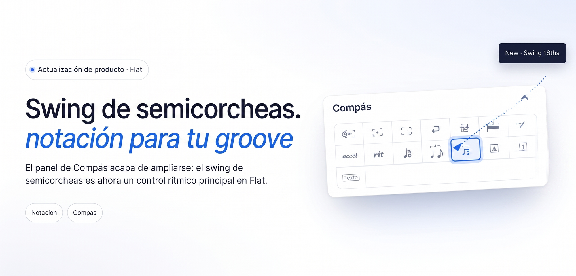 El swing en semicorcheas ya está en Flat