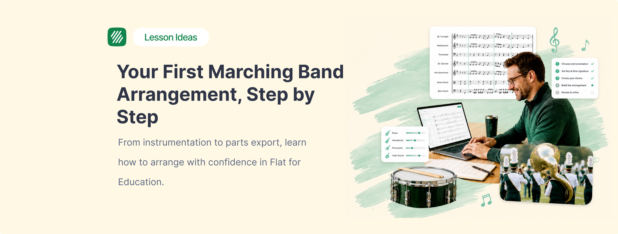 How to Write Your First Marching Band Arrangement in Flat for Education (Step-by-Step)