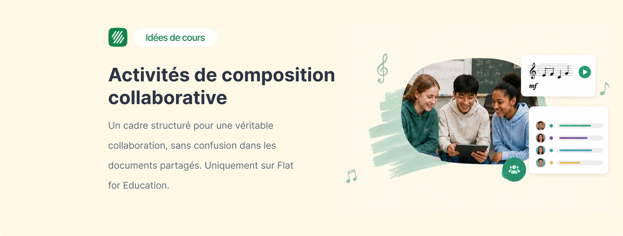 5 activités de composition collaborative qui fonctionnent vraiment en cours de musique
