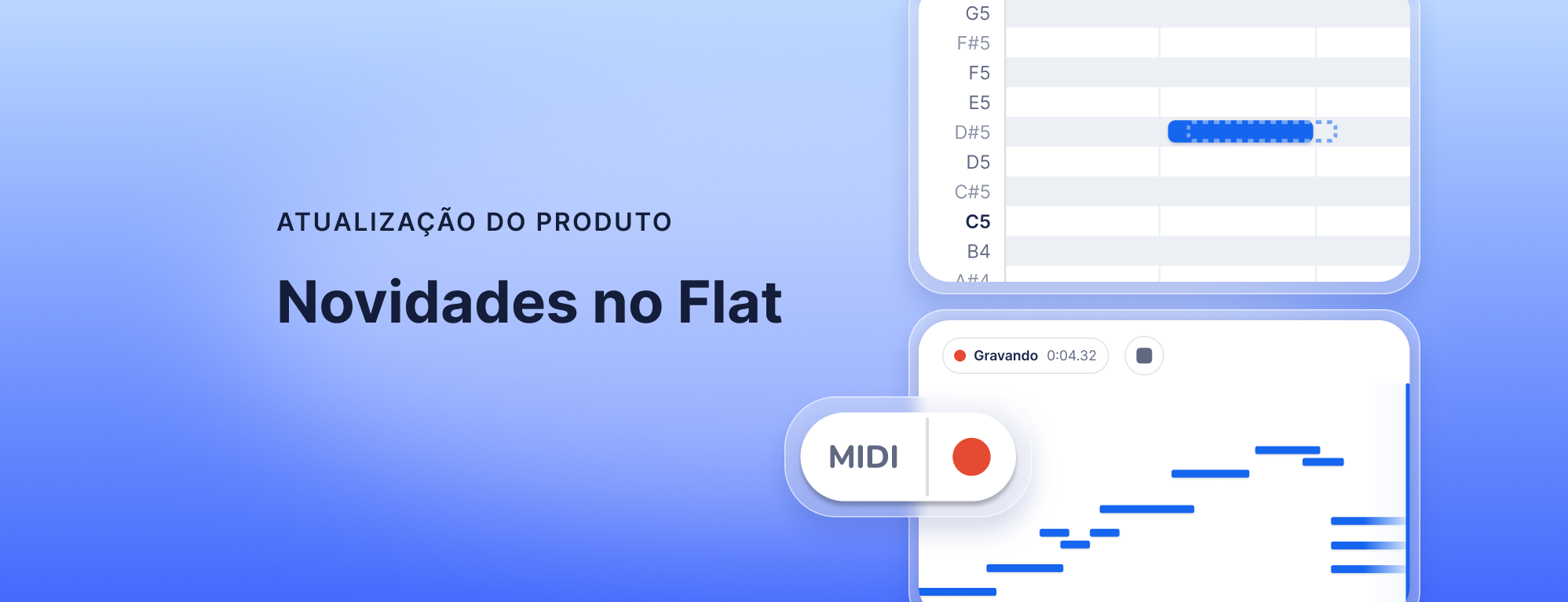 Live MIDI, exportações de áudio mais rápidas, digitalização mais precisa e ordenação de instrumentos