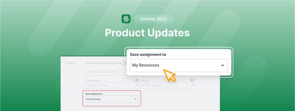 Flat for Education updates, October 2023: Automatically save assignments to the Resource Library, Improved Teams integration, and more!
