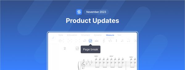 Flat updates, November 2023: Page breaks, Alto recorder in F, Music Snippet updates, and more!